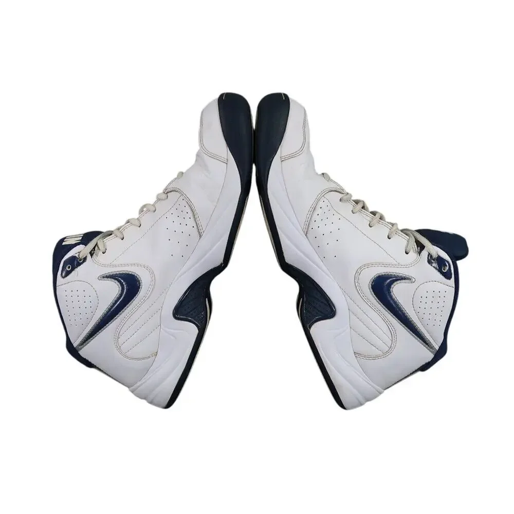 Nike Shoes Mens 9 Athletic Trainers Basketball Sneaker Overplay Mid White Blue